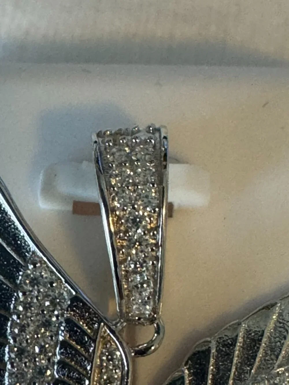 Eagle Pendant Diamond Cut 925 Sterling Silver 1.00 CTW Moissanite 7.6mm Bale